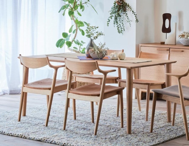 浜本工芸 ダイニング5点セット No.7000 DT-7000(165×85×H70) /DA-