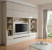 テレビすきまくん　壁面収納　240cm幅　上置付　6点セット　【送料無料】