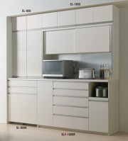 パモウナ【Pamouna】　ハイカウンター食器棚　　SLシリーズ　240cm幅(160＋80)　上置付　4点セット　　【送料無料】