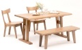 【送料無料】　春日　ダイニング4点セット(1350)　タモ材　