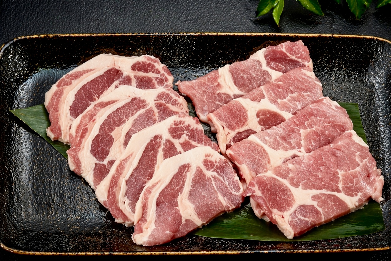 （冷蔵）那須茶色豚（デュロック）肩ロース焼肉用箱入り包装