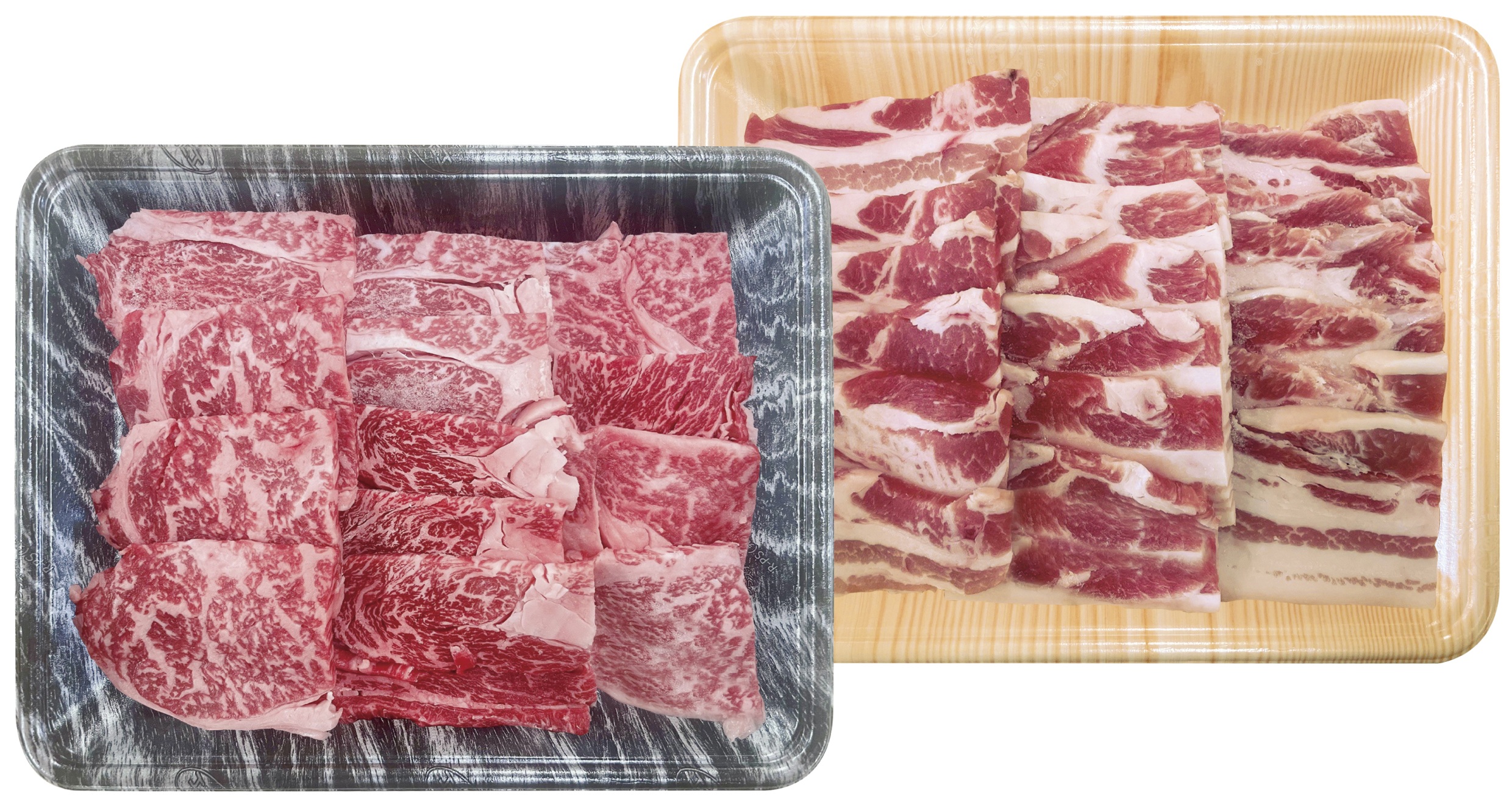 (冷凍)(送料込み)国産牛肩ロース・国産豚バラ焼肉用（YK-1）