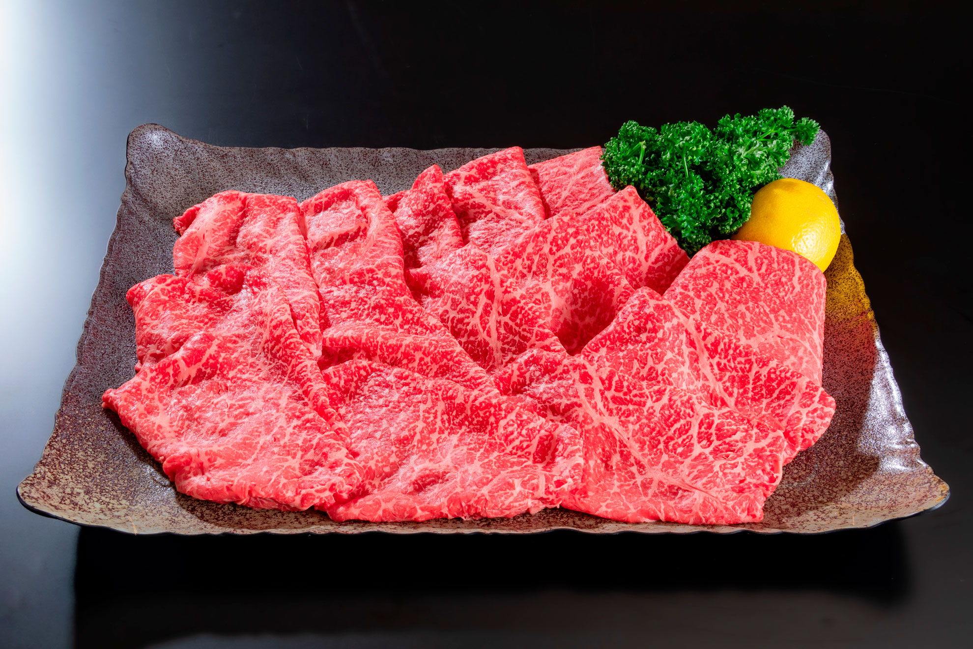 （冷蔵）前日光黒毛和牛モモ肉すき焼き用　箱入り包装