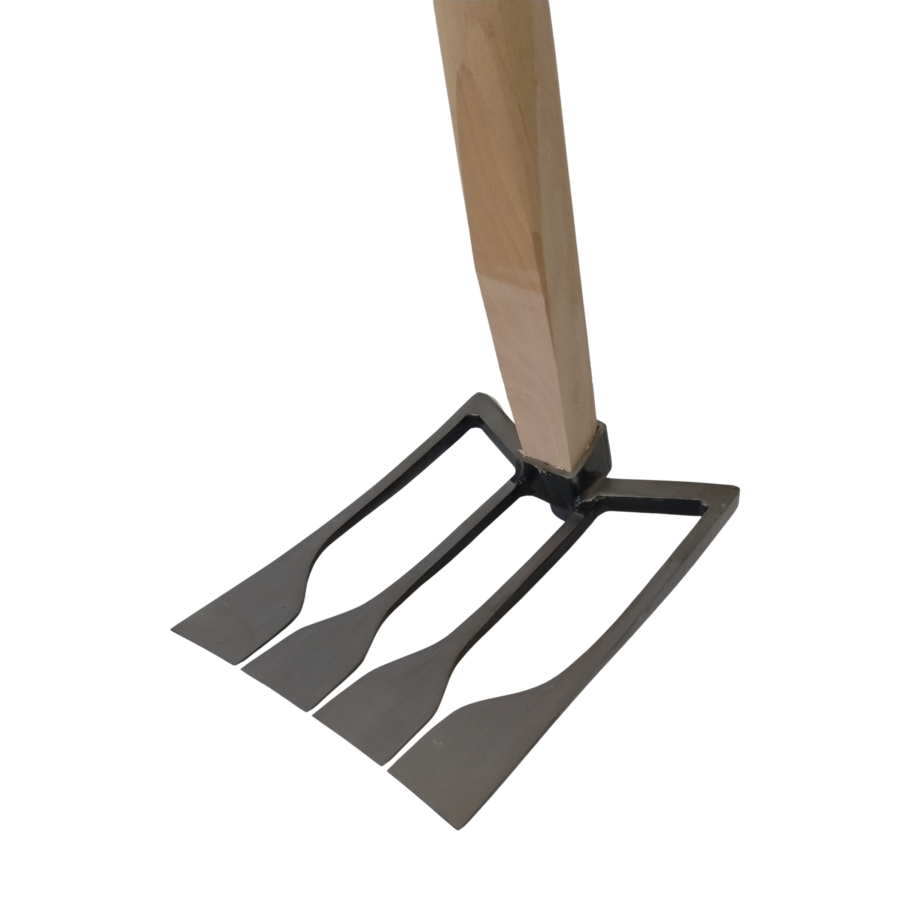 金千成【松江型四本肩上がり鍬】総磨き大バチ型四本刃　一点限り