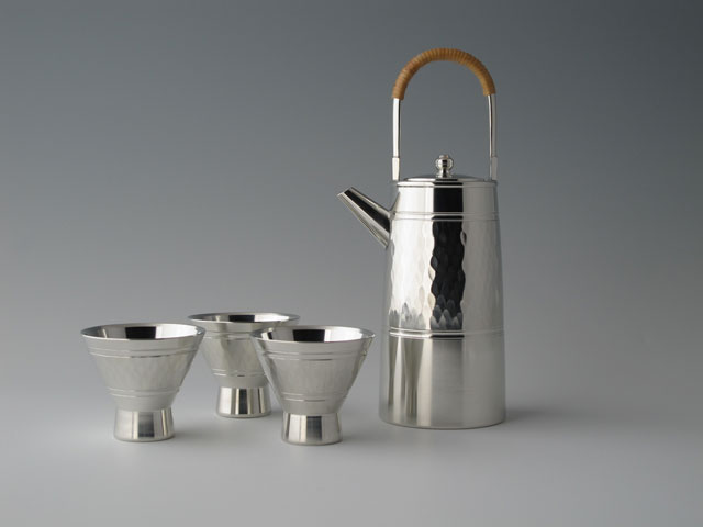 錫光、酒器、口付徳利セット、ツチメ1、