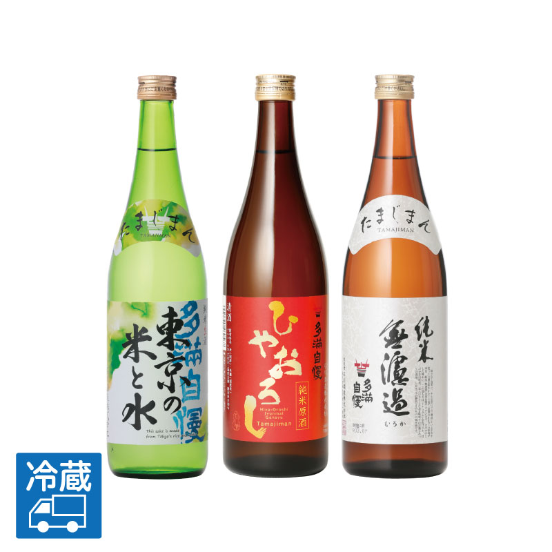 「東京の米と水」「ひやおろし」「純米無濾過」セット（720ml）