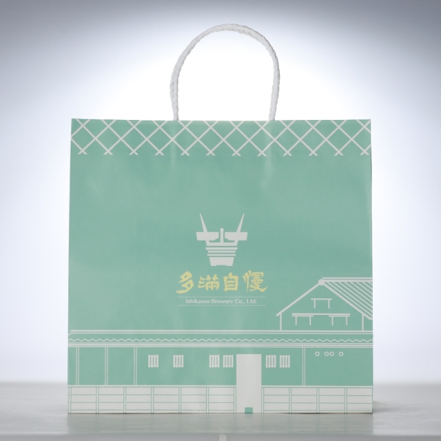 手提げ袋No.5（水色、720ml日本酒3本化粧箱、多摩の恵6本化粧箱、TOKYO BLUES 3種6本化粧箱、新 蔵元飲み比べセット化粧箱など）