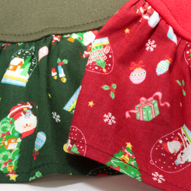 愛犬のお名前入り ボンボンクリスマスワンピース【犬服専門店