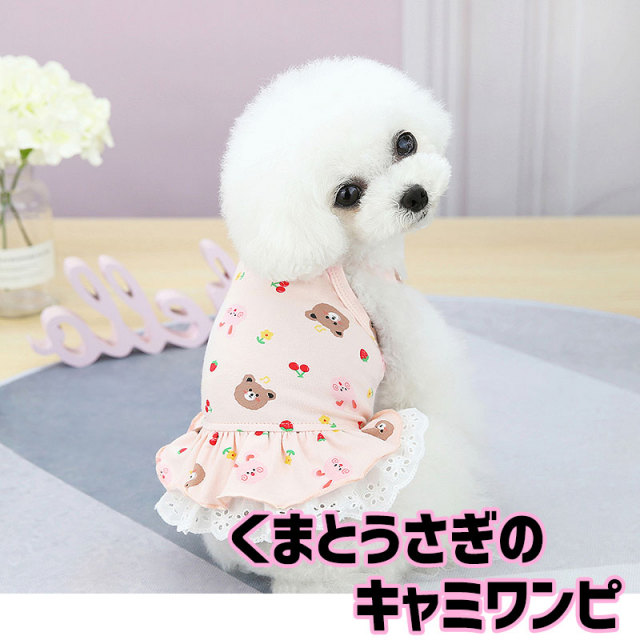 くまとうさぎのキャミワンピース【犬服専門店タムベディ】