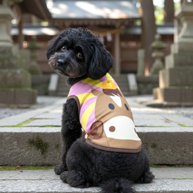 愛犬のお名前入り おうまさんシャツ 日本製【犬服専門店タムベディ】
