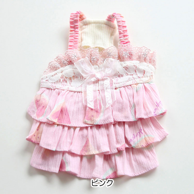 犬服 スイカ柄キャミワンピ DM ハンドメイド 犬服 スイカ柄キャミワンピ DM ハンドメイド
