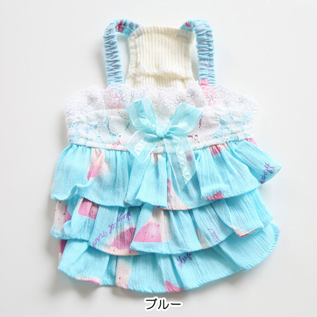 3段フリルのスイカキャミワンピース【犬服専門店タムベディ】
