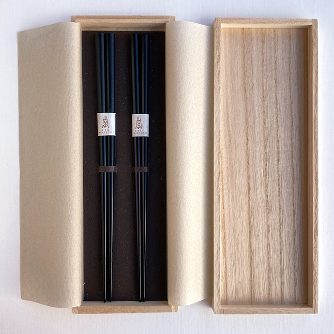 備長炭漆箸2膳セット【備長炭専門店】 銀座紀州備長炭ショップ