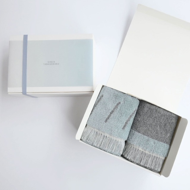 Charcoal Fringe Cloth Towel /  line & square