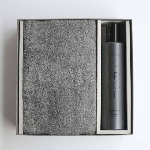 チャコールシャンプー＆ フェイスタオルギフトセット [紀州備長炭配合]