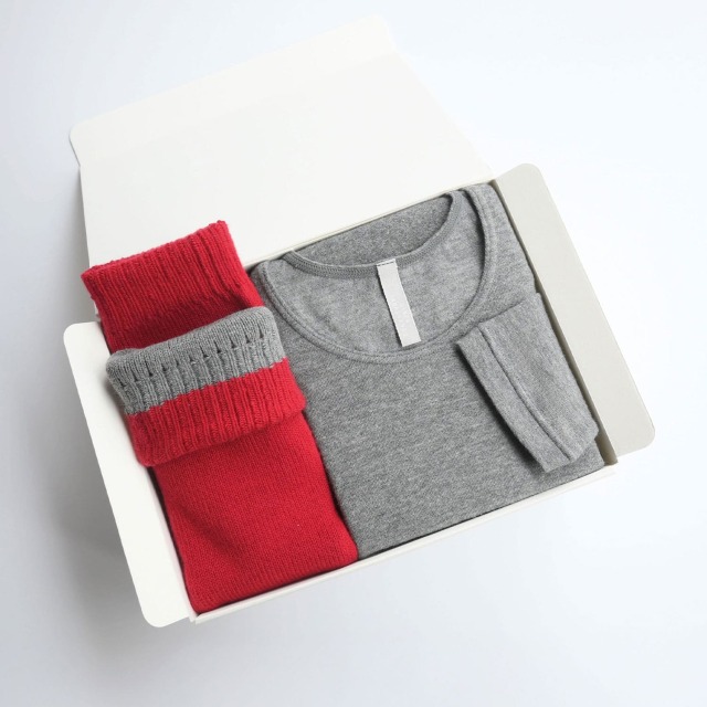 チャコールインナー/長袖＆ニットルームソックス[備長炭繊維 あたたか]　