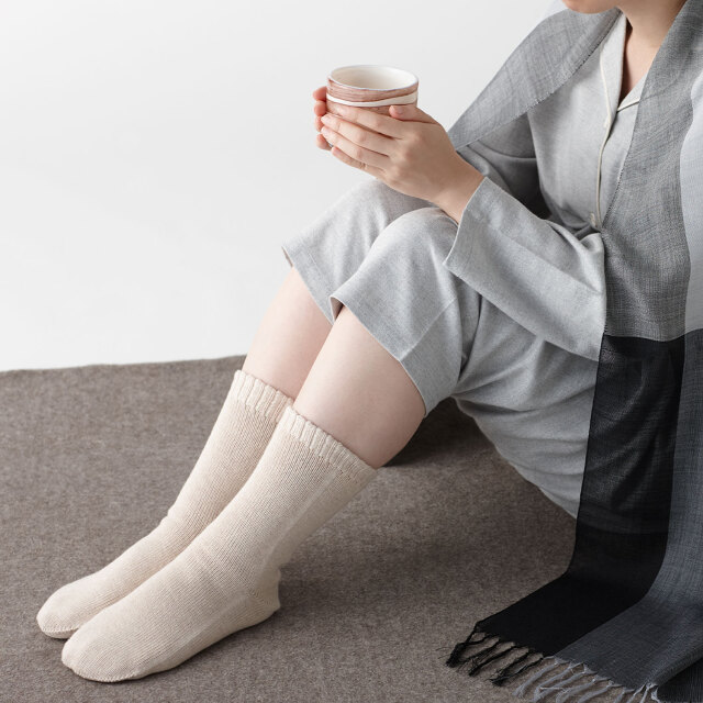 チャコールインナー/長袖＆ニットルームソックス[備長炭繊維 あたたか