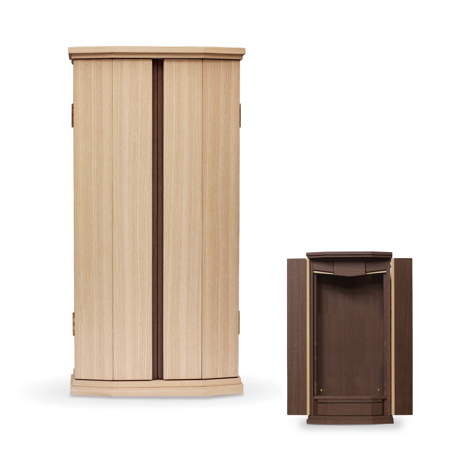 ナチュラルモダン仏壇 LED アクリル板付き コンパクト 薄型 スリム