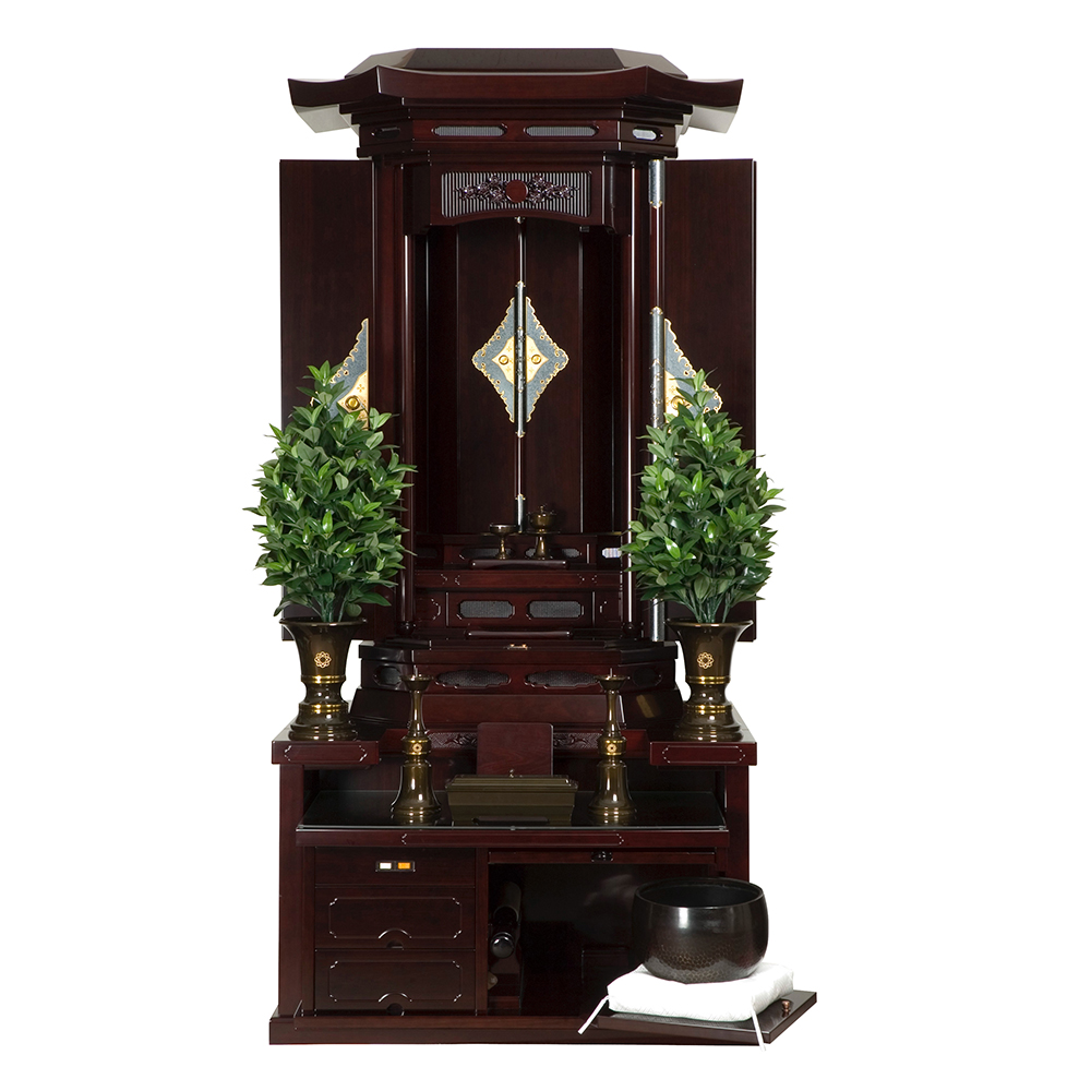 厨子型仏壇 宝山 経机一体型 紫檀