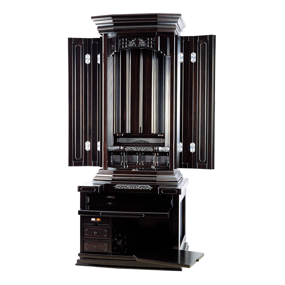 厨子型仏壇 カレン 経机一体型 黒檀