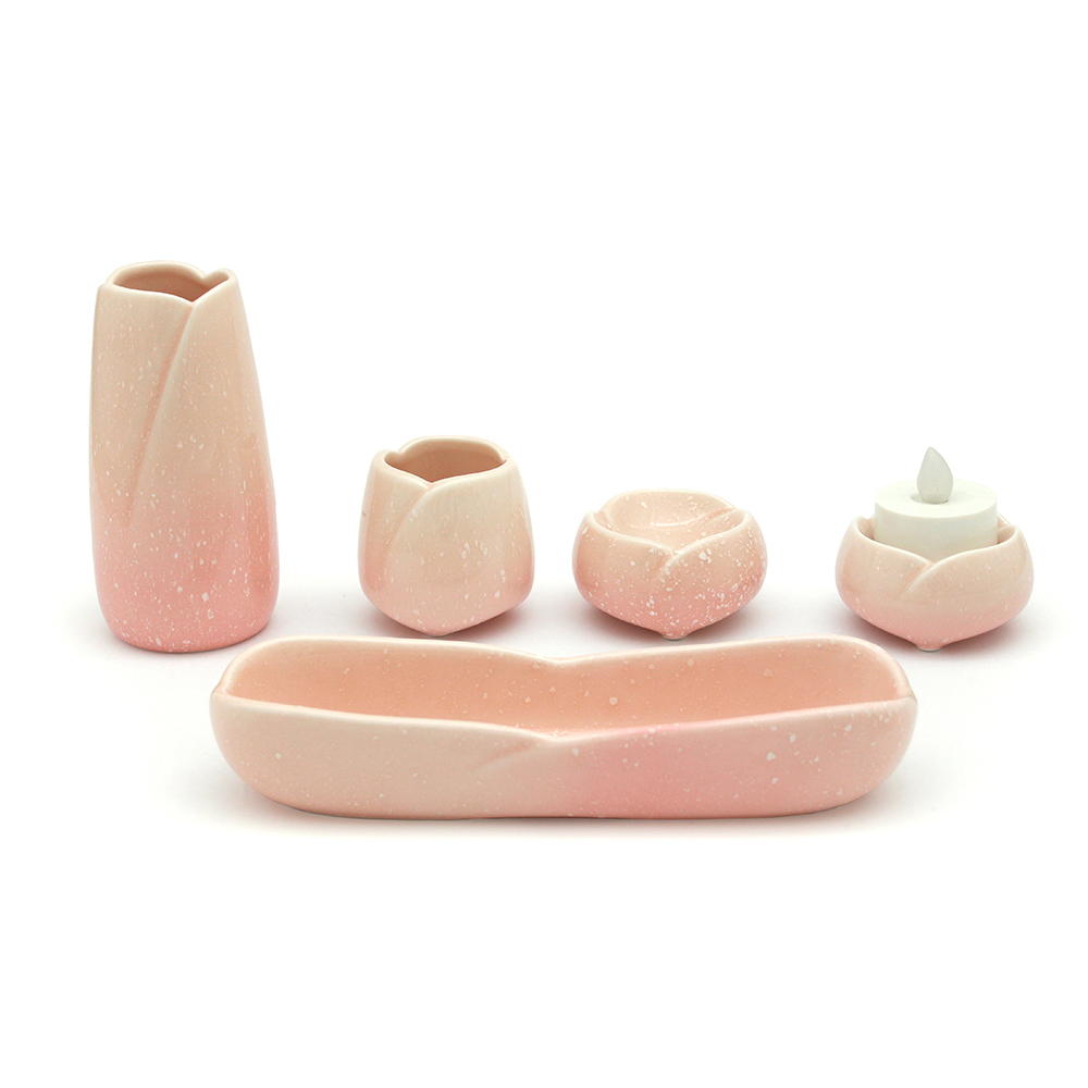 仏具5点セット やわらぎ ピンク