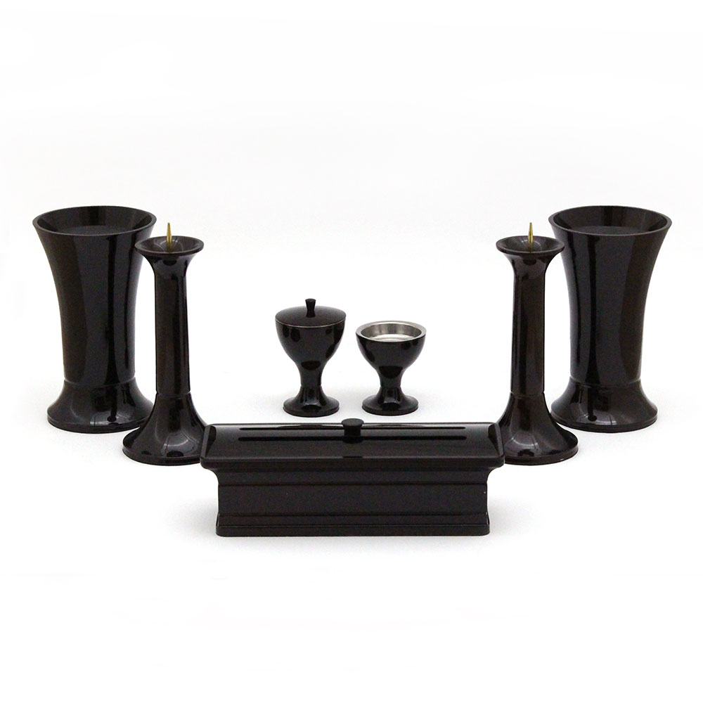 仏具7点セット 風雅 4.5寸 ブラウン