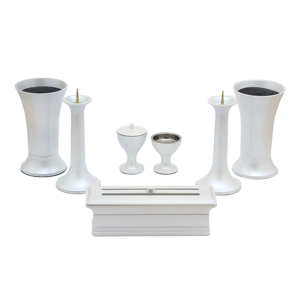 仏具7点セット 風雅 4.5寸 白