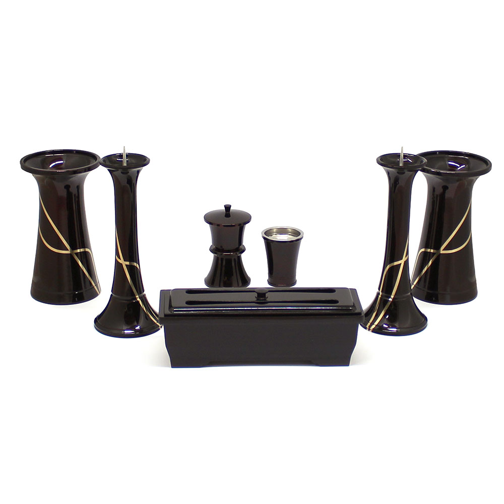 仏具7点セット 宝翔型 ウェービー ワイン