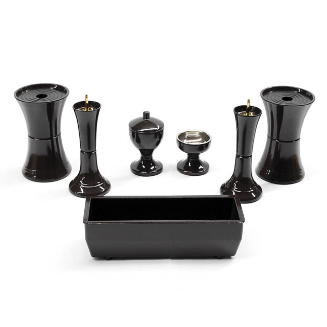 仏具7点セット ビクトリー 黒｜創価学会仏壇 田中仏壇店