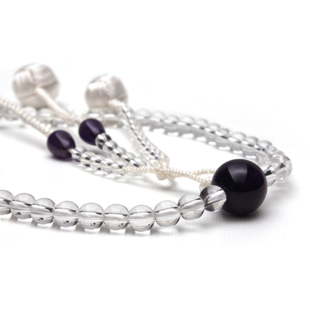 女性用念珠 水晶と紫水晶｜創価学会仏壇・仏具 田中仏壇店
