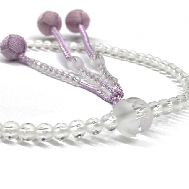 女性用念珠 曇水晶雫カット藤房｜創価学会仏壇・仏具・数珠 田中仏壇店