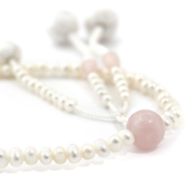 女性用念珠 淡水パールと紅水晶｜創価学会仏壇 田中仏壇店