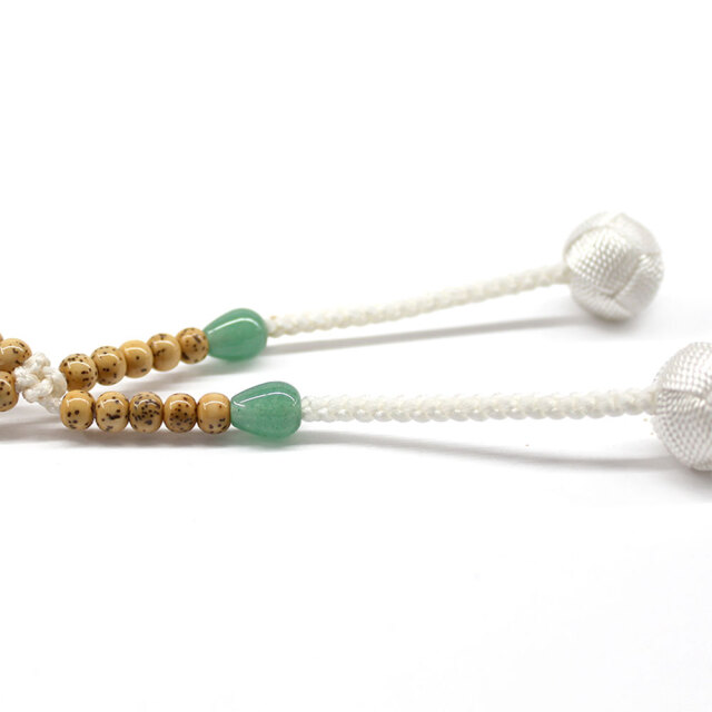 木製念珠 女性用 星月菩提樹と翡翠(ヒスイ)