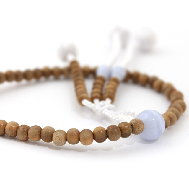 木製念珠 女性用 特選 桜とカルセドニー [特選]