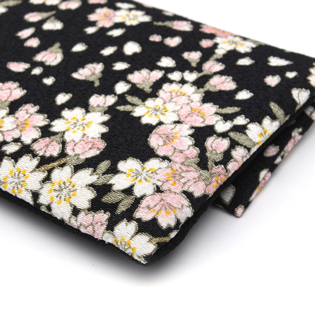 念珠入れ ちりめん小桜 黒