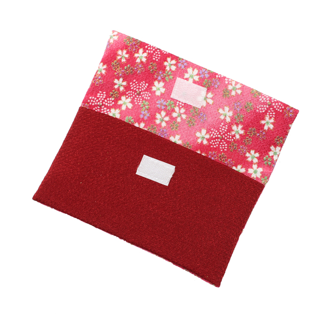 念珠入れ ちりめん小桜 赤