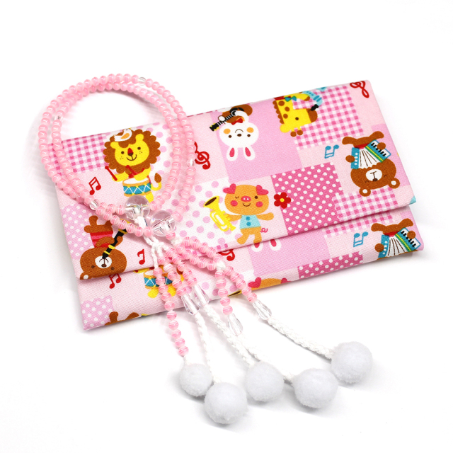 念珠セット_子ども用_動物ピンク