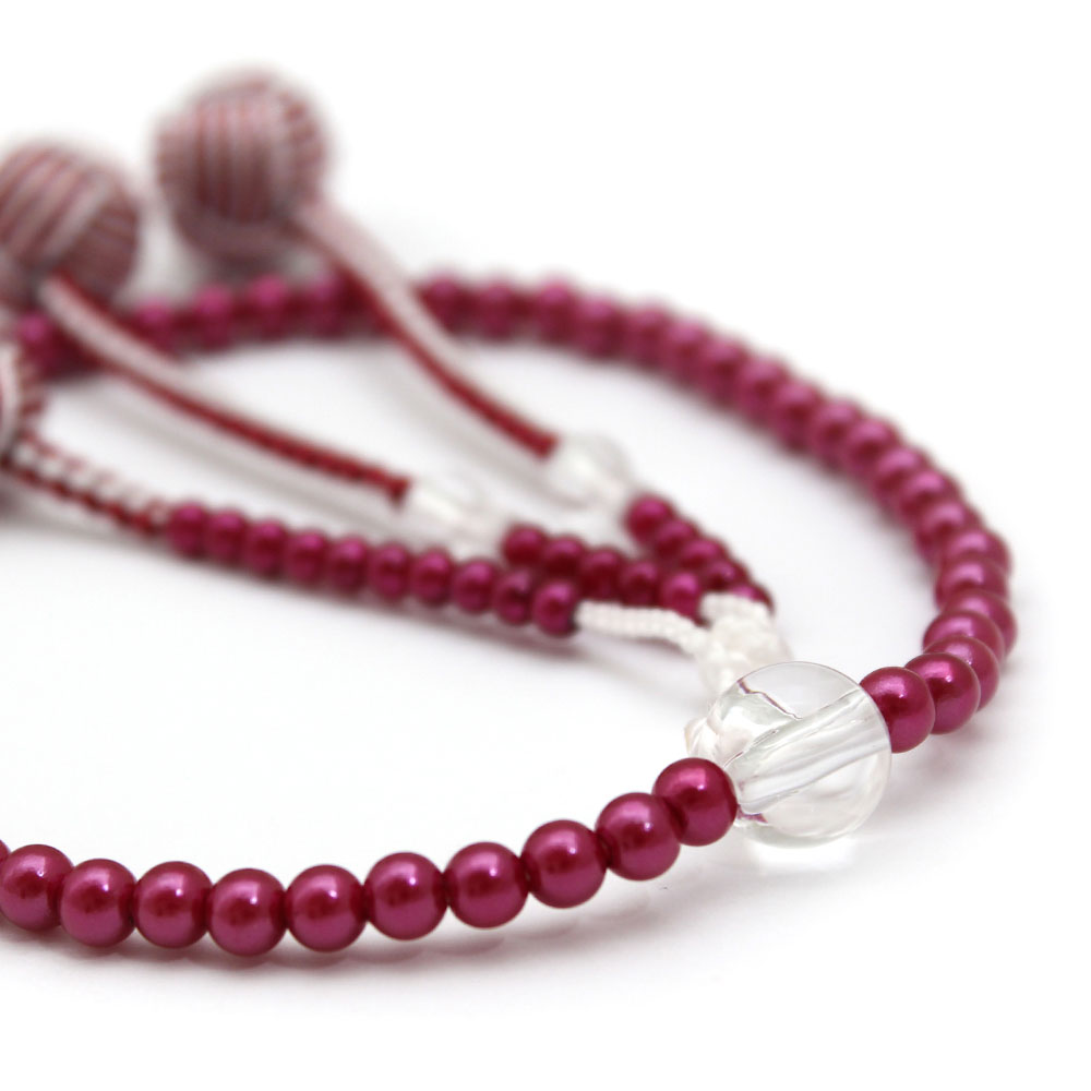 PC念珠 女性用 メロディー レッドパープル