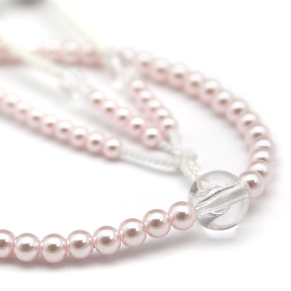 PC念珠 女性用 パール ピンク