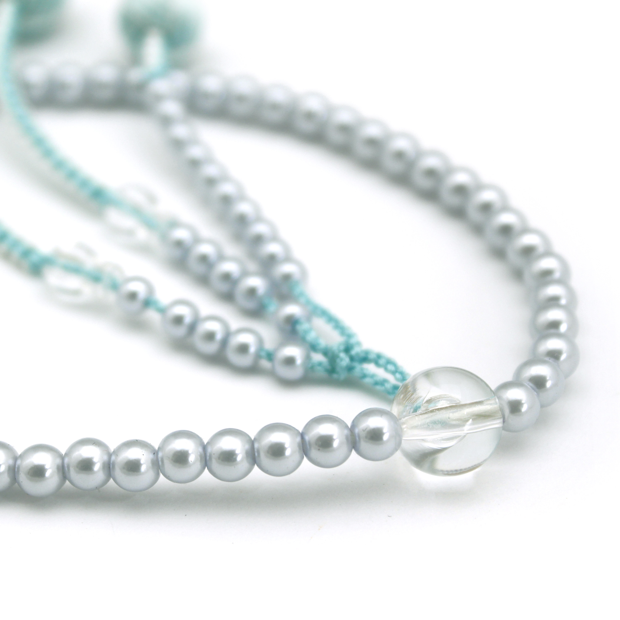 PC念珠 女性用 パール ブルー 2色房