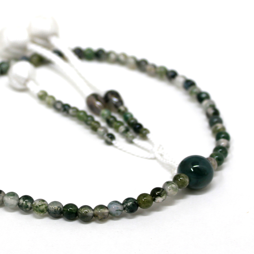貴石念珠 女性用 青苔瑪瑙