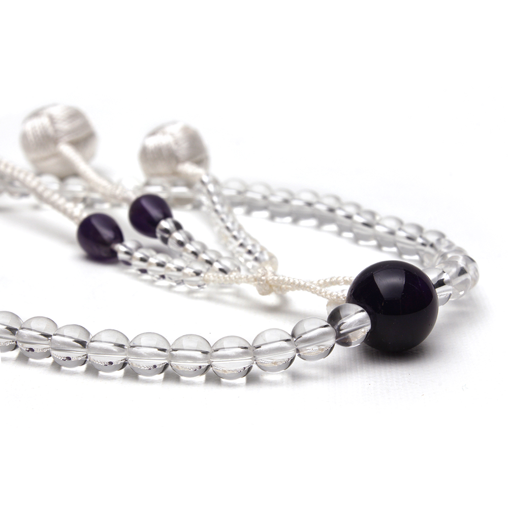 女性用念珠 水晶と紫水晶｜創価学会仏壇・仏具 田中仏壇店