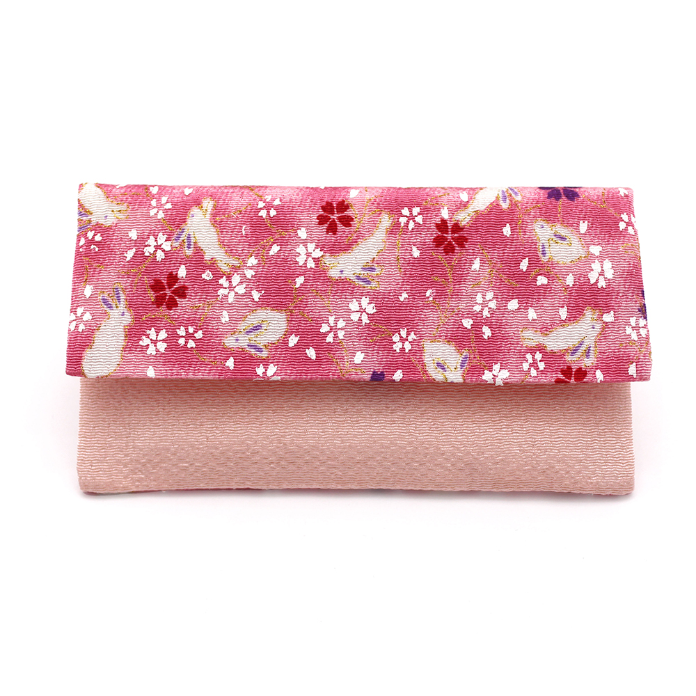 念珠入れ ちりめんうさぎ ピンク