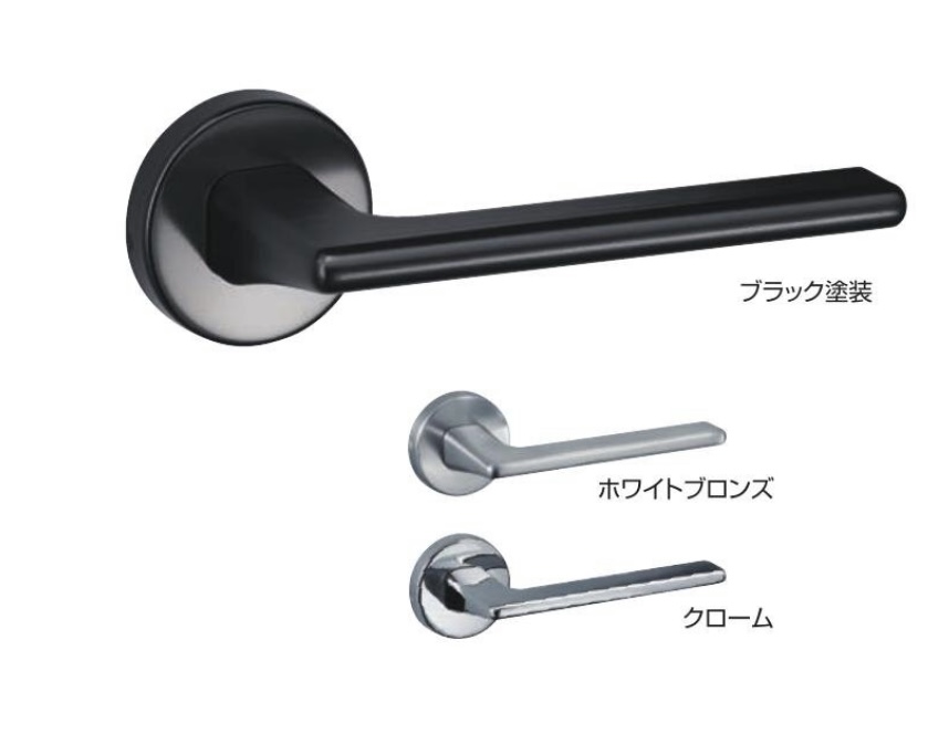 レバーハンドル空錠タイプ　ブラック　黒（商品コード：m-056）オプション金物品