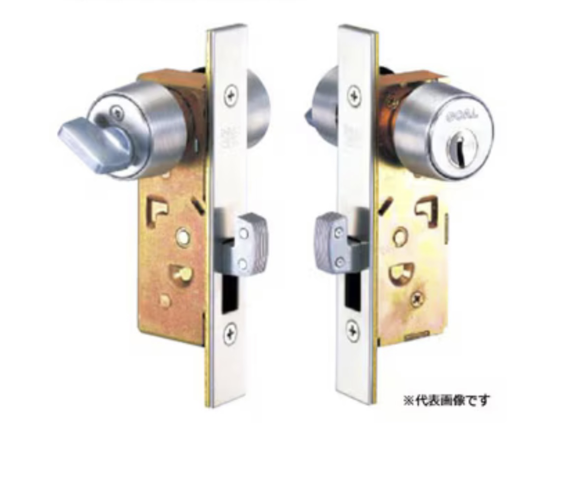 引戸錠　鎌錠　シリンダー錠タイプ(商品コード：m-k-003)　オプション金物
