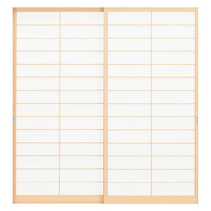 横繁(よこしげ)　オーダー障子　2枚　室内対応　木製建具　(商品コード：sho-015) 　枠内：高さ1901mm～2100mm以下×枠内：幅1800mm以下※高さは上下のミゾ深さ含みません。【条件付き送料無料】オーダー　引違い戸　ご希望サイズ可能。　2枚価格