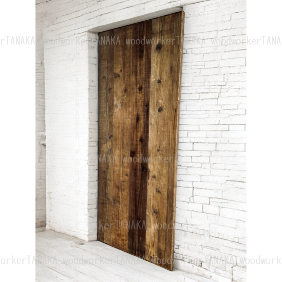 オーダードア　室内建具　ビンテージドア　クリア塗装済み　フラットタイプ　(商品コード：vintage-s-003) 　高さ：1000mm～1820mm以下×幅：910mm以下対応です。【条件付き送料無料】オーダー　リフォーム　片開き　ご希望サイズでお届けいたします