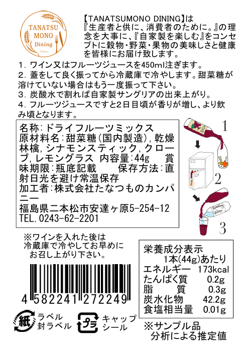 サングリアりんご裏面