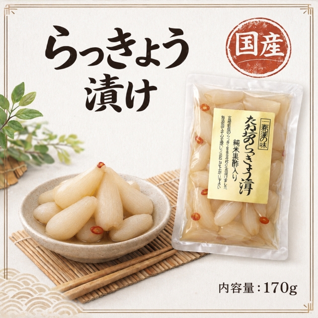 国産甘酢らっきょう漬け 170g