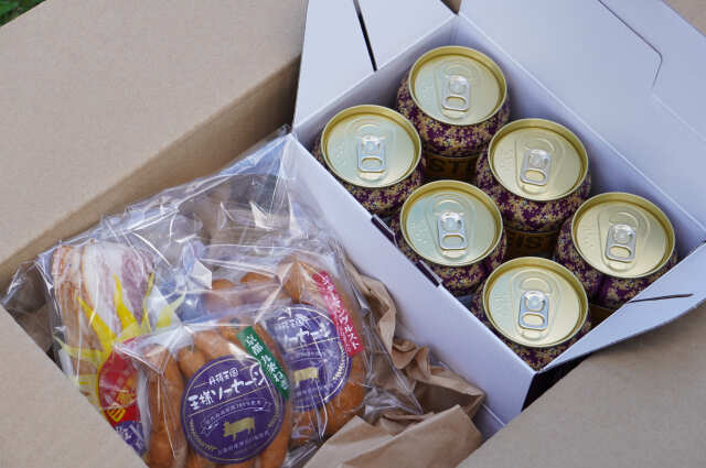 姫缶ビール6本と選べるソーセージ3種 梱包イメージ